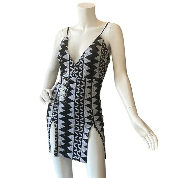 FASHION NOVA Star Behavior Sequin Mini Dress, O0474-6 - Picture 2 of 9